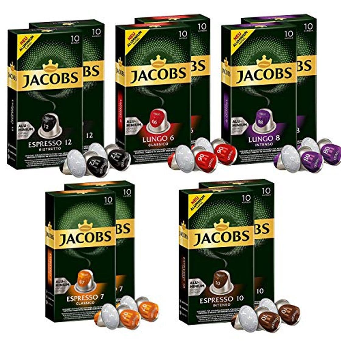 Product Jacobs Aluminum Nespresso® * Vainas de café compatibles - Paquete de 10