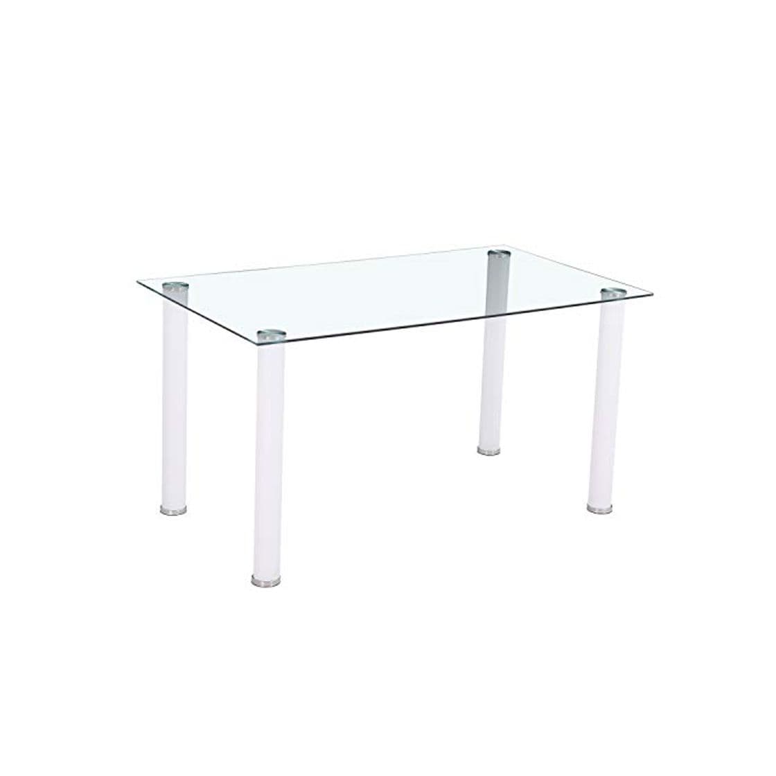 Home HomeSouth - Mesa de Comedor Blanca, Mesa de Cristal para Cocina, Medidas