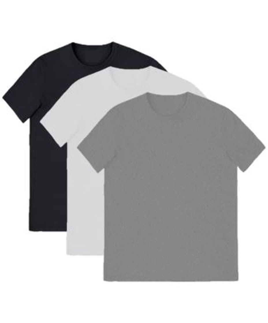 Fashion Kit com 3 Camisetas Masculina Básica Algodão Premium

