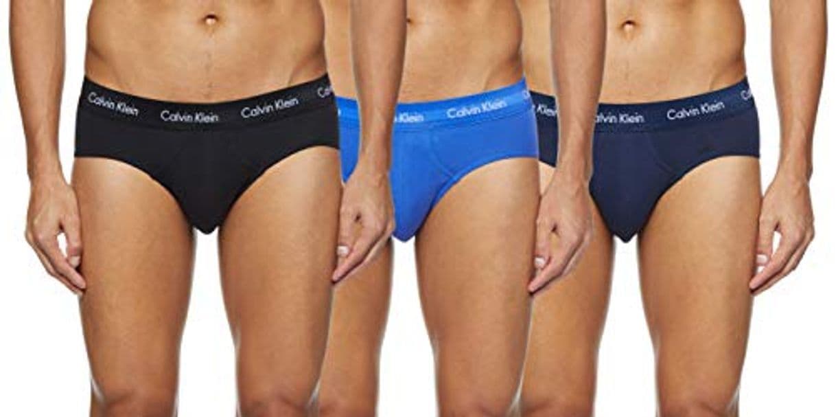 Moda Calvin Klein Cotton Stretch-3er Tanga, Azul