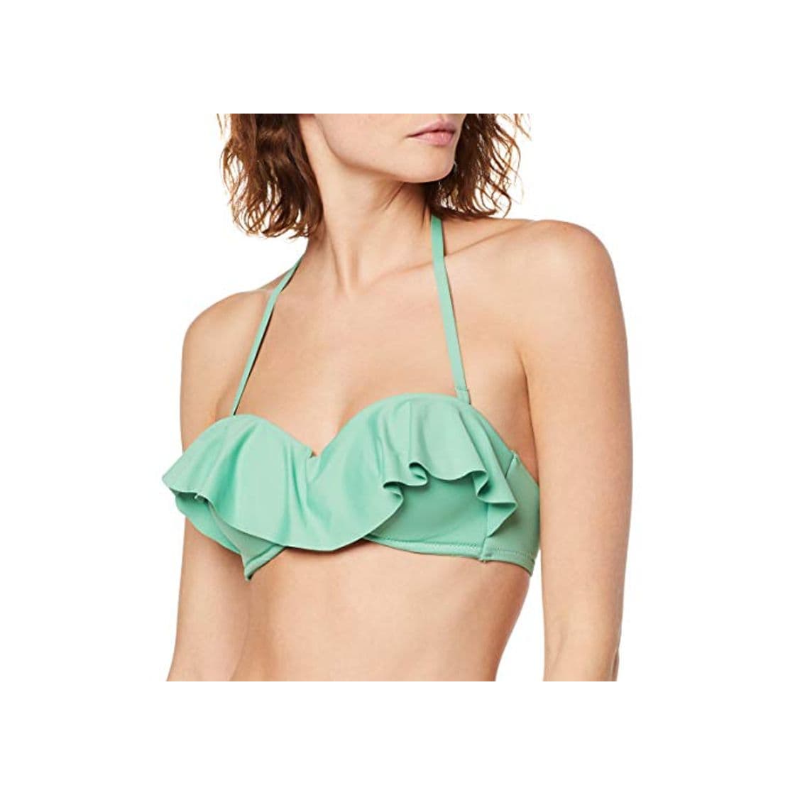 Moda Women's Secret TR Plain Gr Sbb Tops de Bikini, Verde