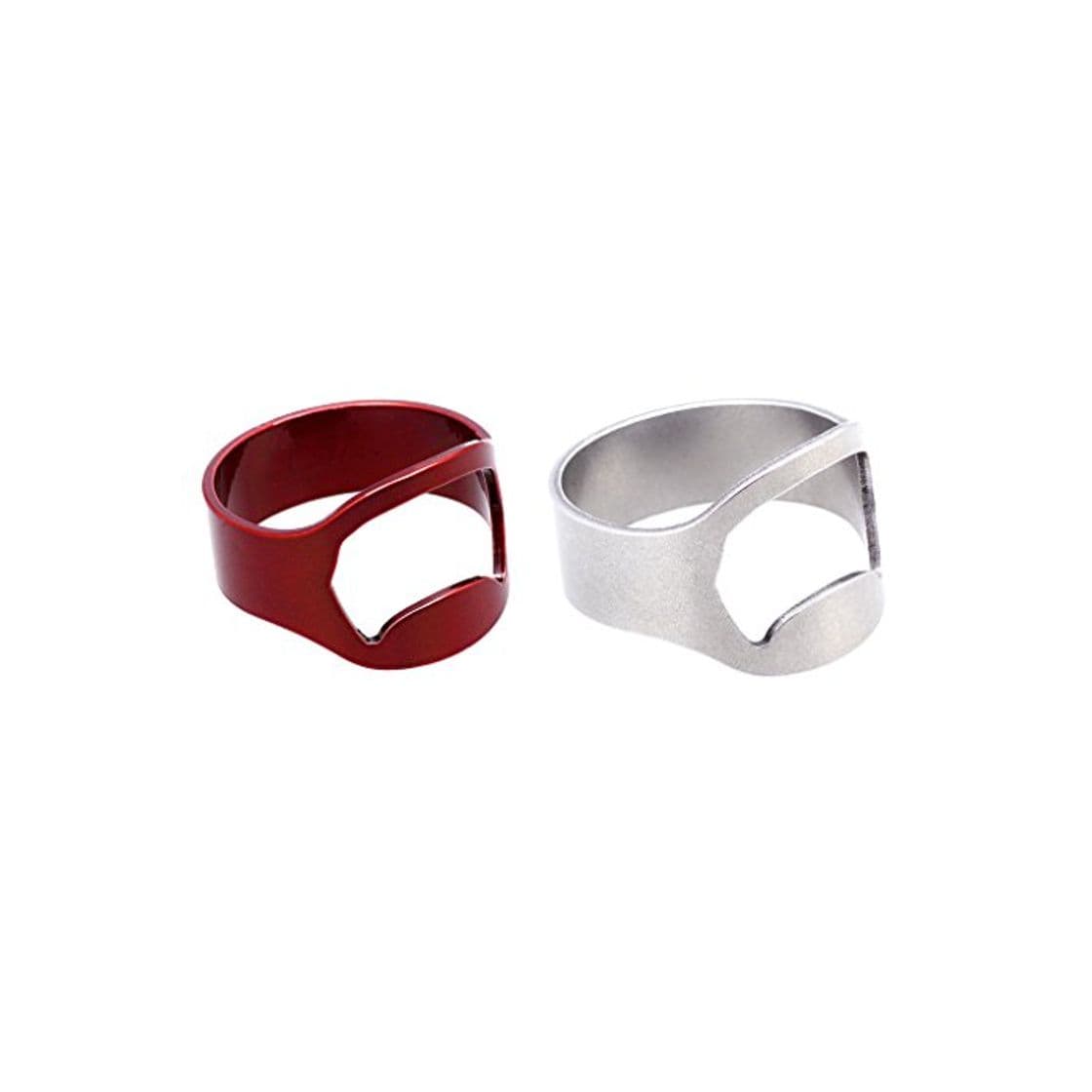 Product Homyl 2 pcs Anillo Destapador de Acero Inoxidable Color Plata Rojo Herramientas para Abrir Cerveza Botellas