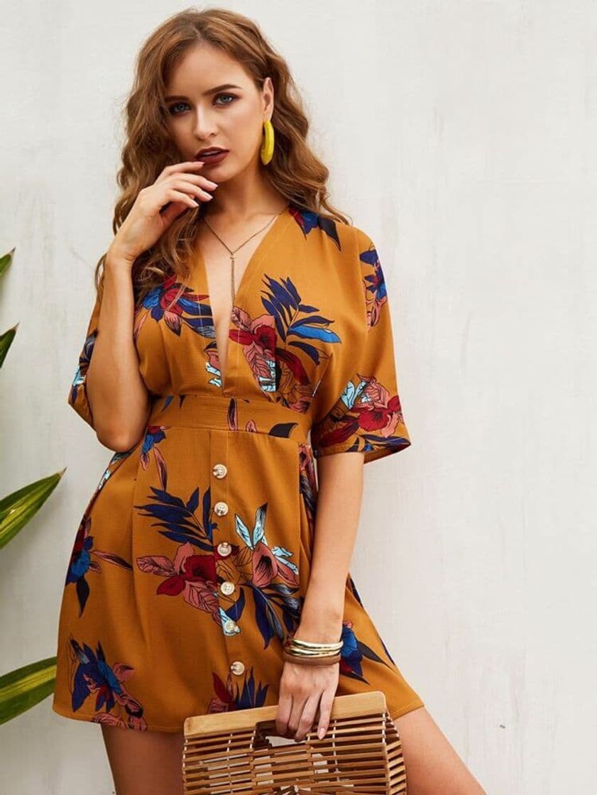 Fashion Vestido Con Estampado Floral 