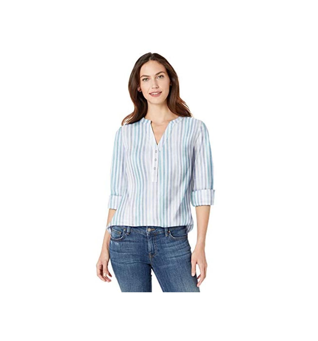 Product Amazon Essentials - Camisa de manga larga de algodón para mujer,