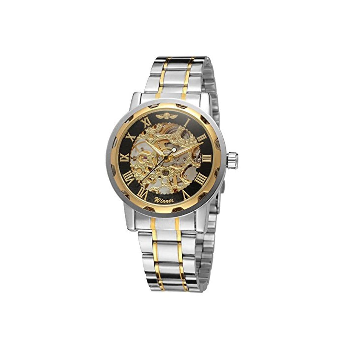 Producto Winner Classic Hombres de la correa de acero esfera esqueleto mecánico deporte ejército reloj de pulsera