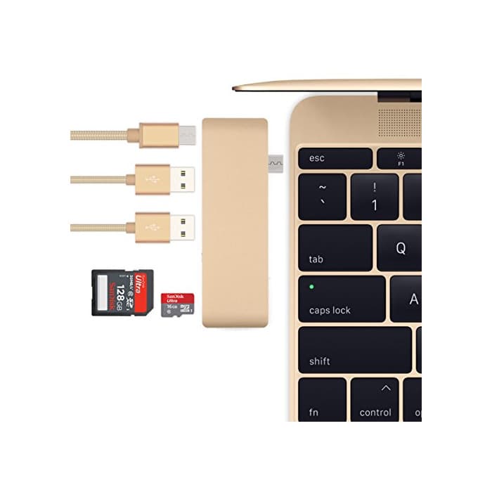 Electrónica Batianda USB C Hub con Suministro de energía para Carga, 2 Puertos