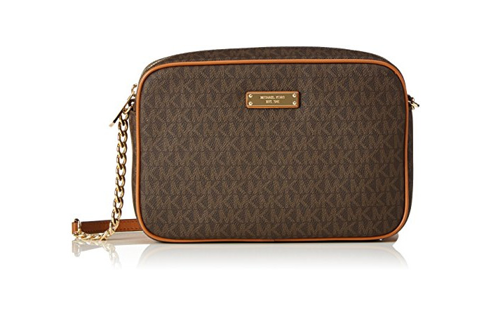 Moda Michael Kors - Jet Set Travel Logo Crossbody, Bolsos bandolera Mujer, Marrón