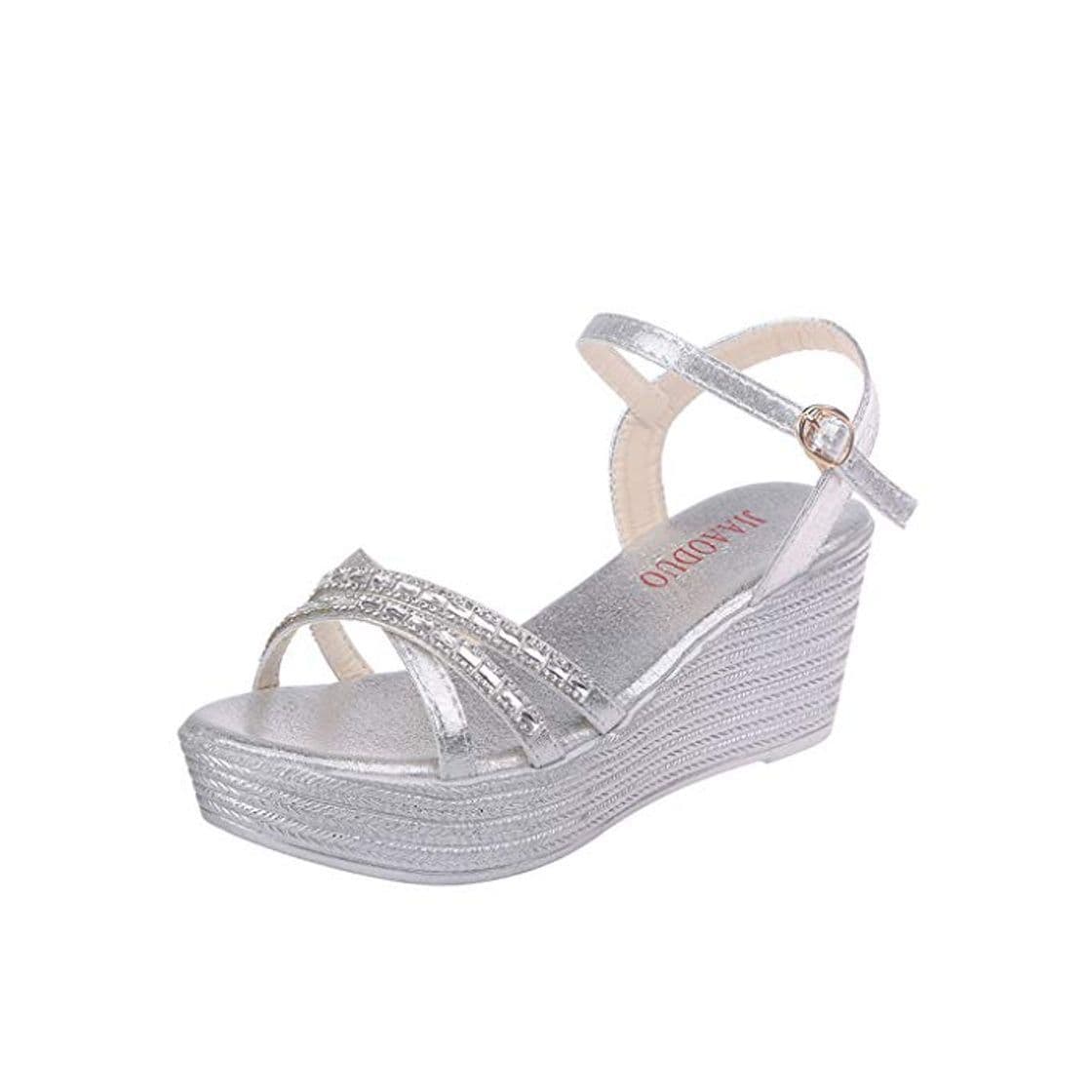 Producto Sandalias Mujer Verano 2019 riou Bohemia Cinturón de Diamantes de imitación con cuña y Zapatillas Abiertas de Playa Zapatillas y Chanclas para Mujeres Zapatos Vestir de Fiesta riou