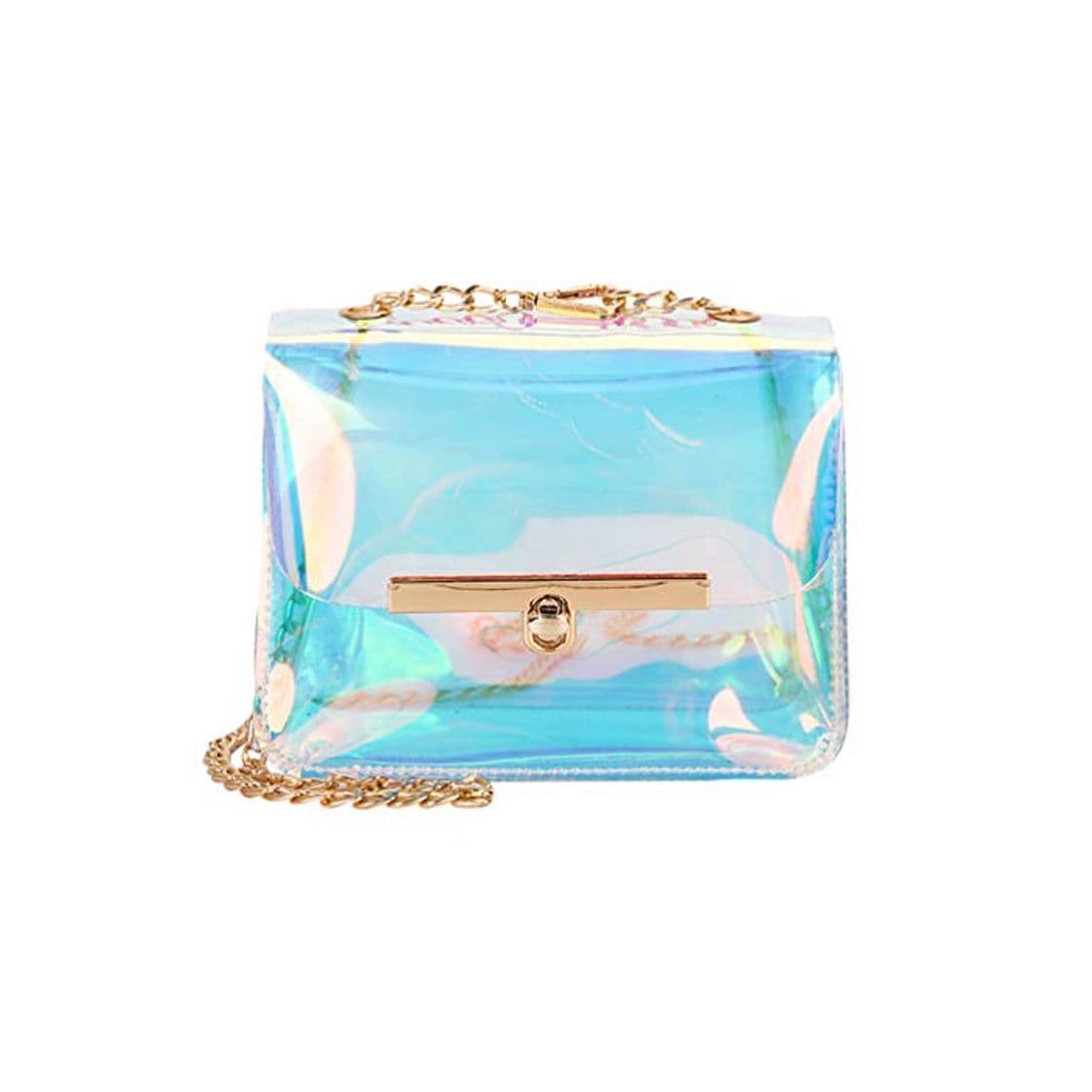 Producto TENDYCOCO Bolso Bandolera con Cadena Bolso de Embrague Transparente Holográfico Bolsos Iridiscentes para Mujer