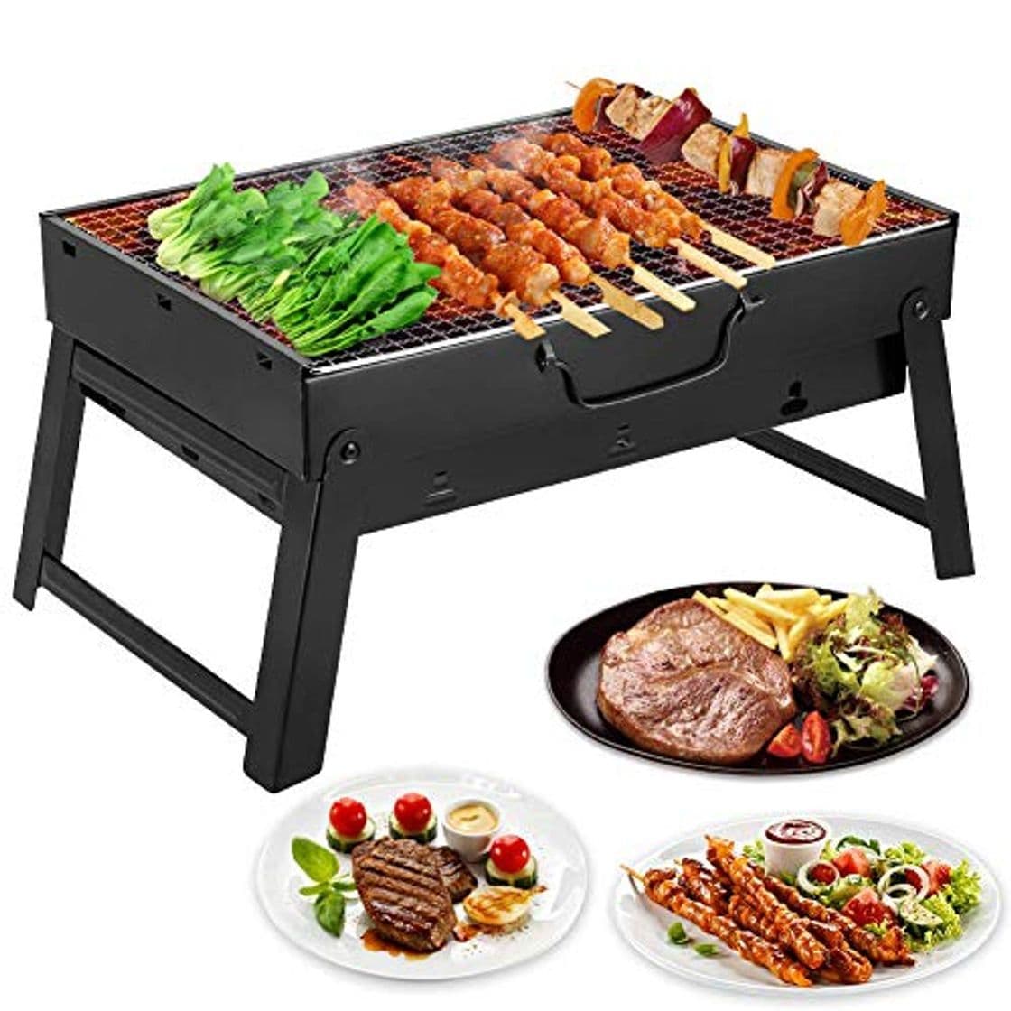 Product Mbuynow Barbacoa de Carbón Portátil con Parrillas y Pies Plegables para BBQ,