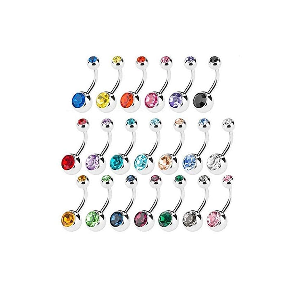 Product Amaza 20pcs piercing ombligo titanio brillante Joyería mujer