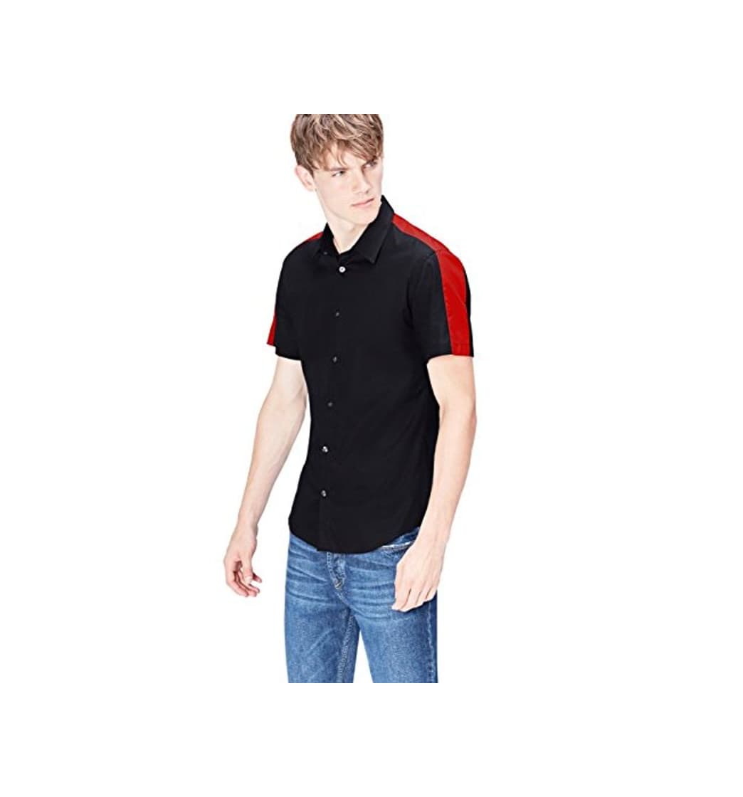 Producto Marca Amazon - find. Camisa Hombre, Negro