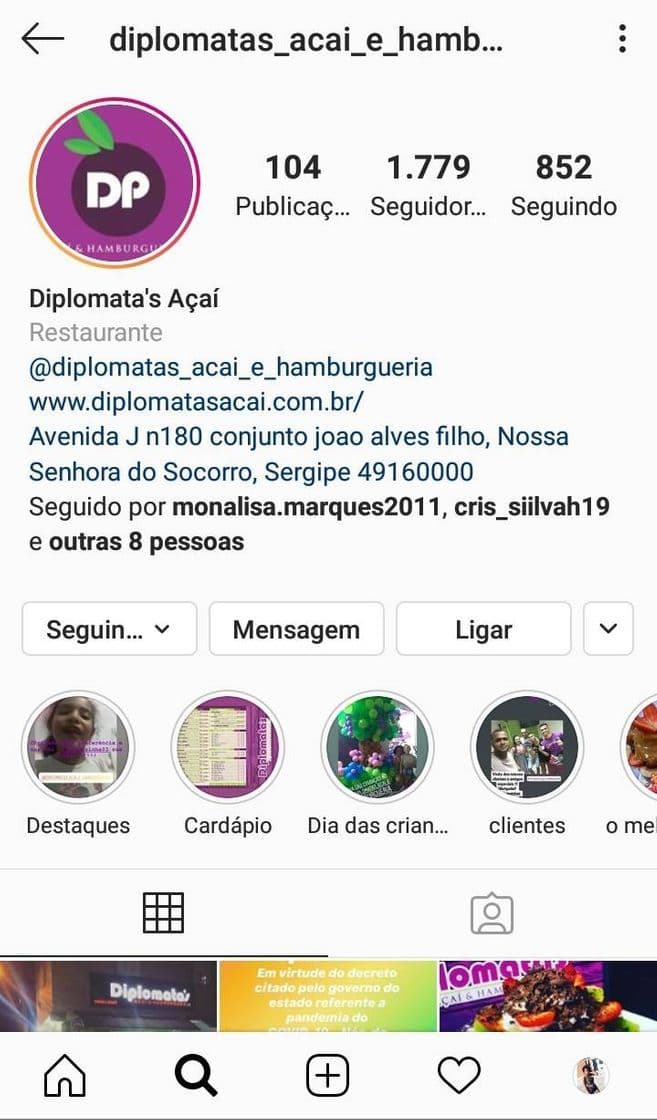 Restaurantes Diplomatas Açaí E Hamburgueria!