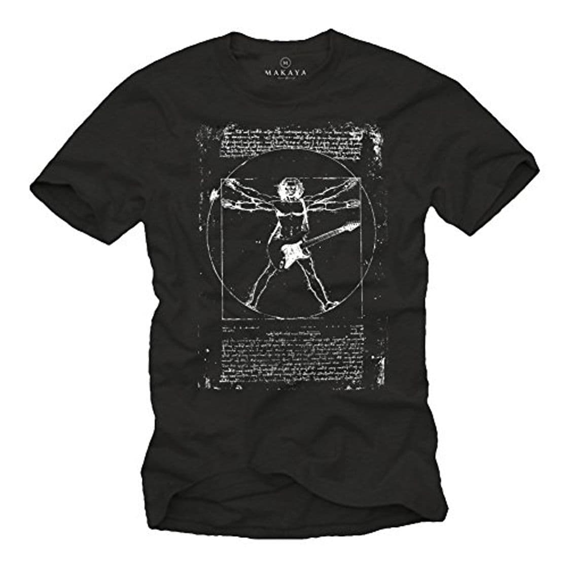 Product Camiseta con Guitarra Electrica DA Vinci Rock Hombre Negro M