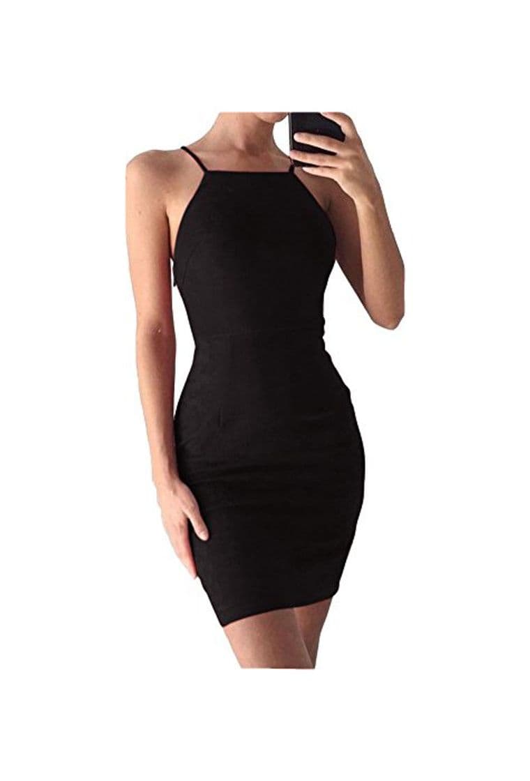 Fashion Vestido Bodycon Corto sin Manga Casual Slim Falda para Fiesta Mini Dress