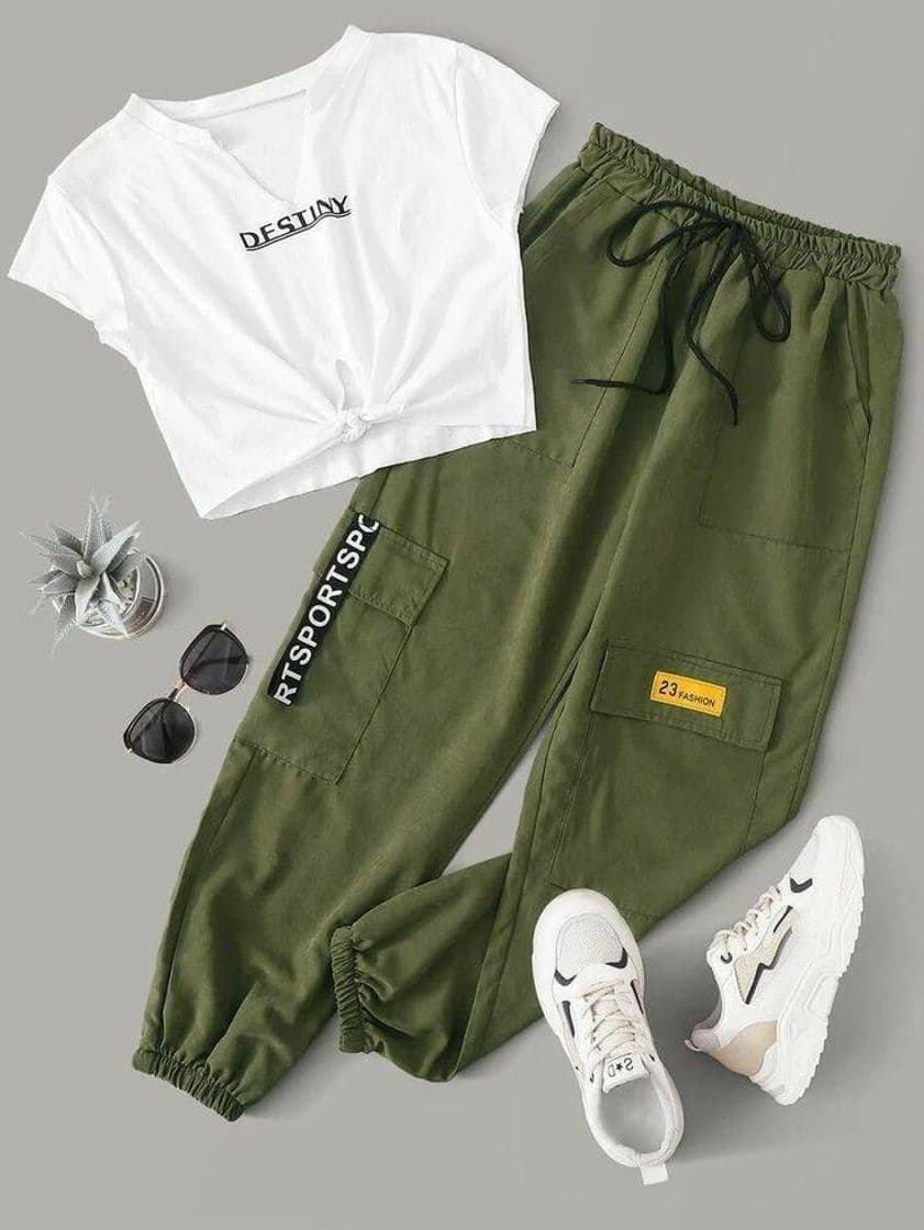 Moda Calça verde militar😍