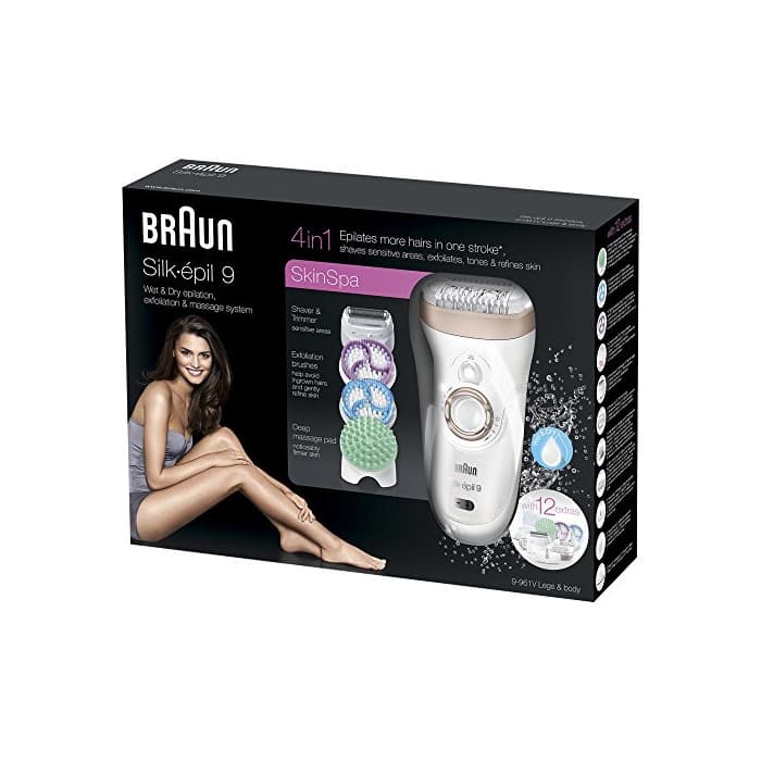 Beauty Braun Silk-épil 9 SkinSpa 9-961V - Depiladora para mujer eléctrica, sistema de