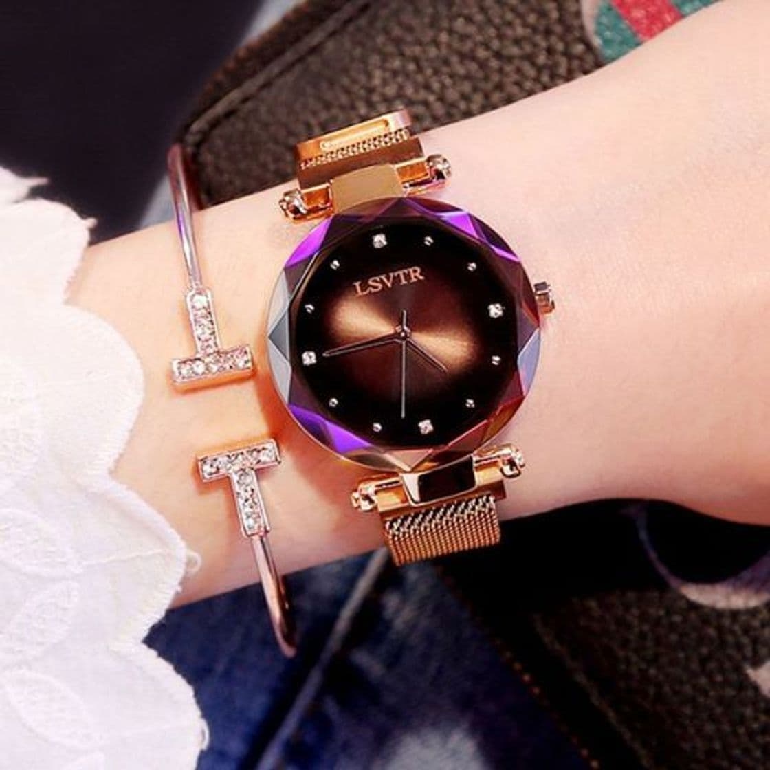 Producto TCEPFS Office Ladies Watches Fashion Girls Gift Relojes de Pulsera Acero Diamante Reloj Dial Reloj   Oro