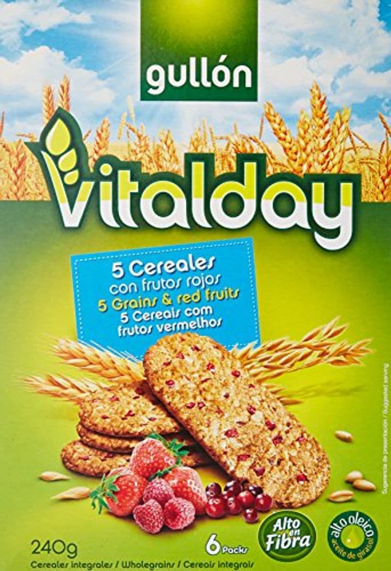 Product Gullón Vitalday Frutos Rojos Galleta Desayuno y Merienda - Paquete de 6