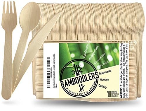 Elemento de la categoría hogar BAMBOODLERS Cubiertos de Madera Desechables