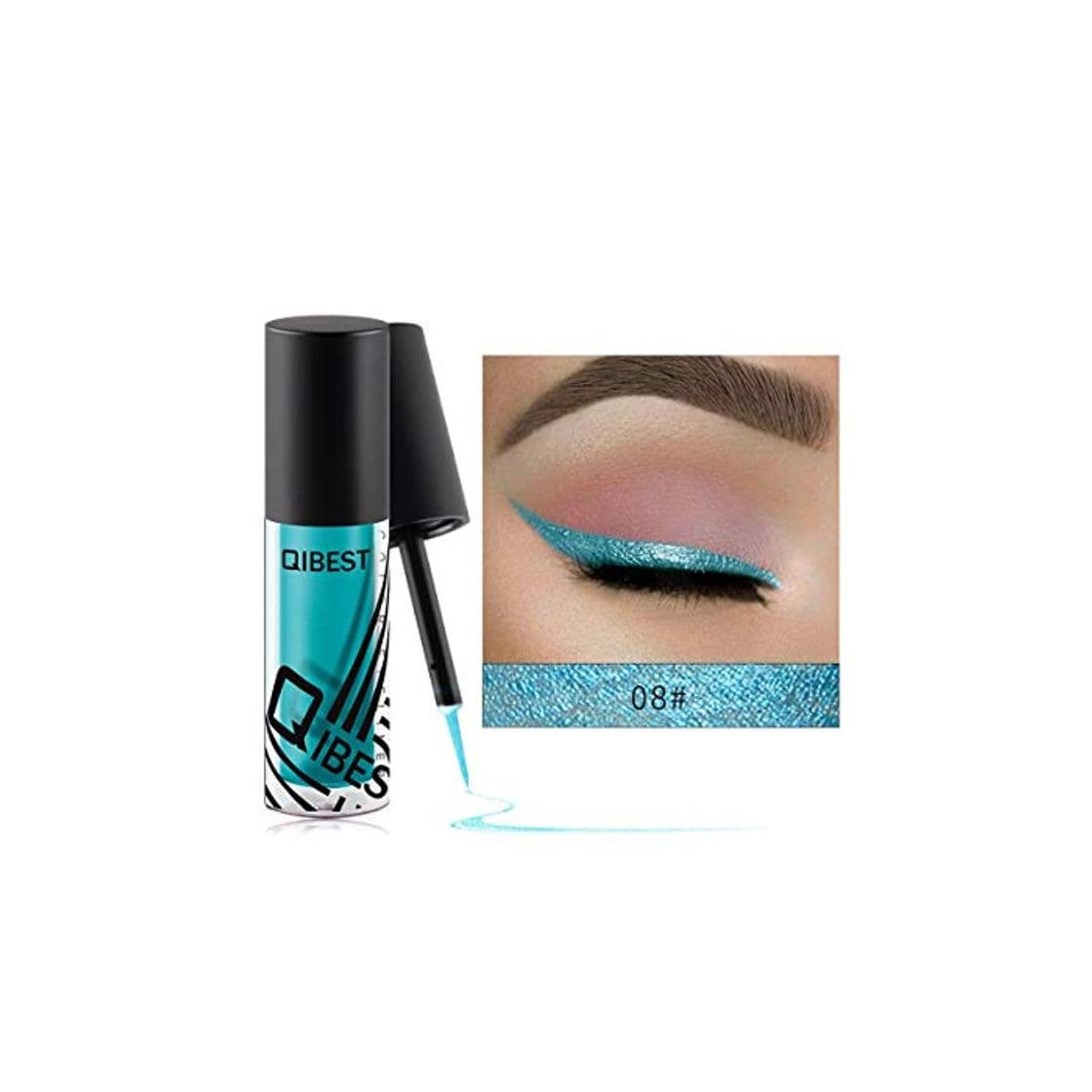 Fashion Moda 12 colores Opcionales Brillo Brillo delineador de ojos Liquid Eye Liner