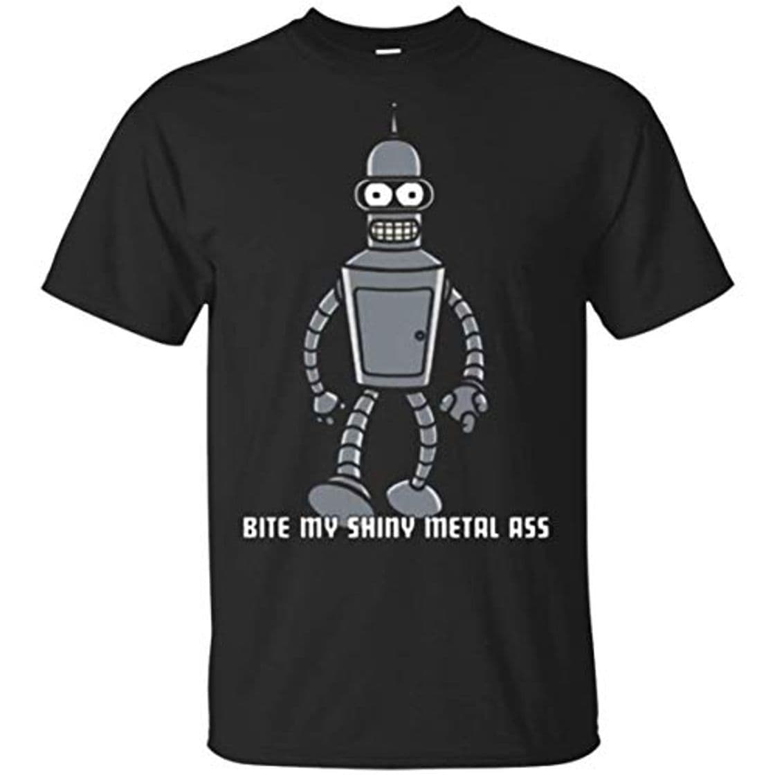 Moda Futurama Bender Camisetas Cartoon tee Bite My Tiny Shiny Metal Ass Shirt