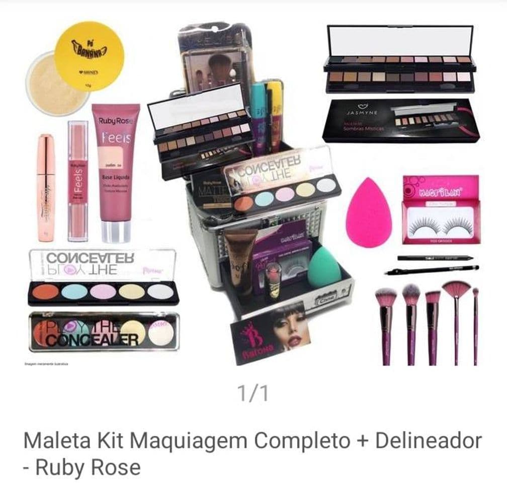 Fashion Maleta Kit Maquiagem Completo + Delineador - Ruby Rose - Kits de ...