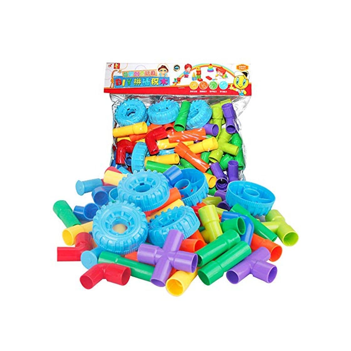 Product Meliya Kids Pipeline Building Blocks DIY Interlocking Construction Toy Set Animal Number 3D Intelligence Educational Stacking Toys Gift