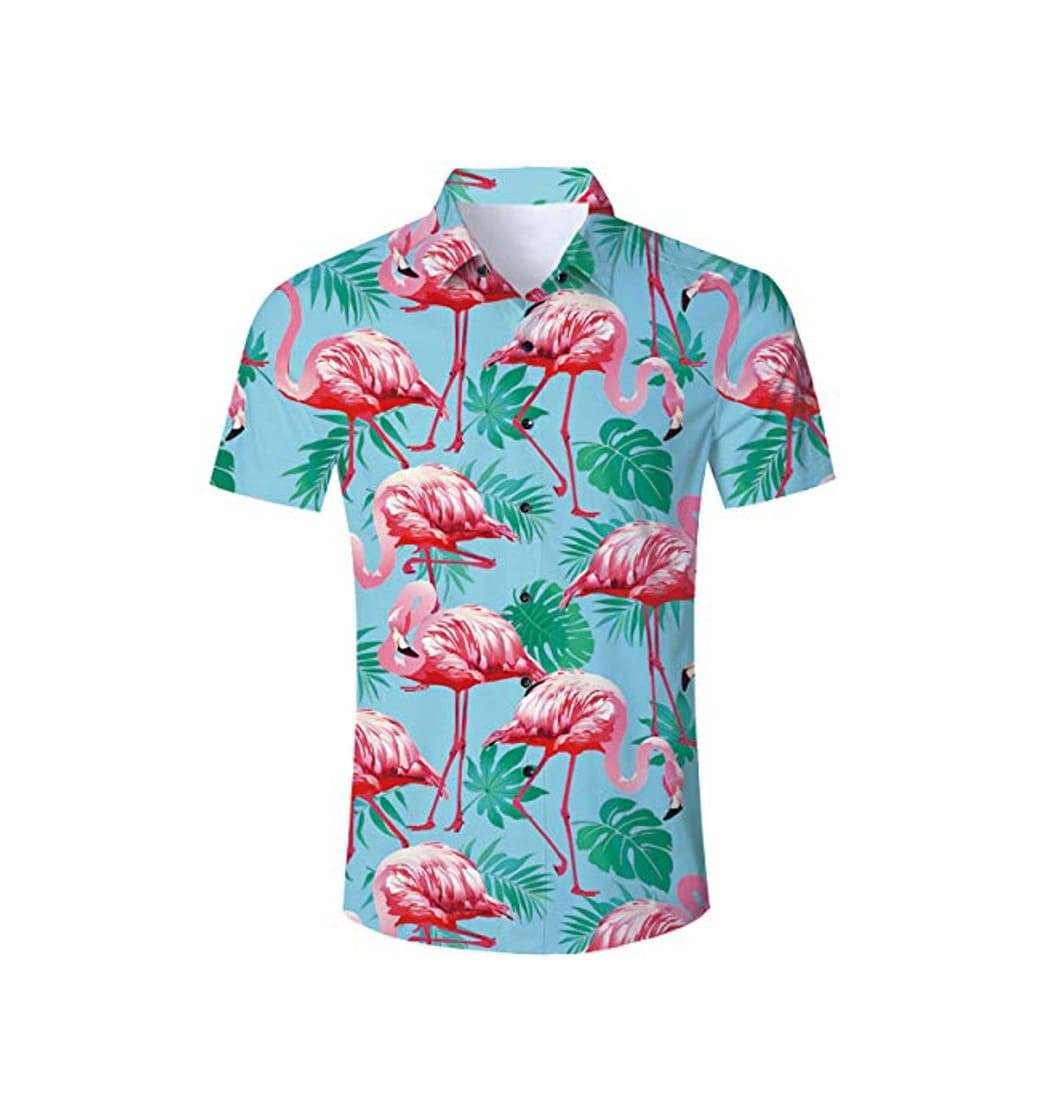 Producto Camisa Hawaiana Florar Casual Manga Corta Ajuste Regular para Hombre algodón para