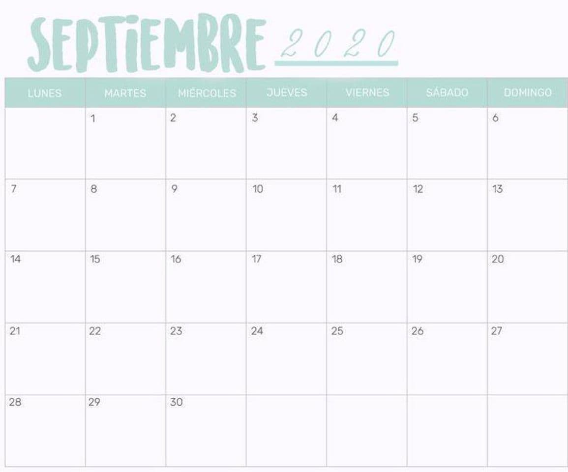 Fashion Calendario septiembre 