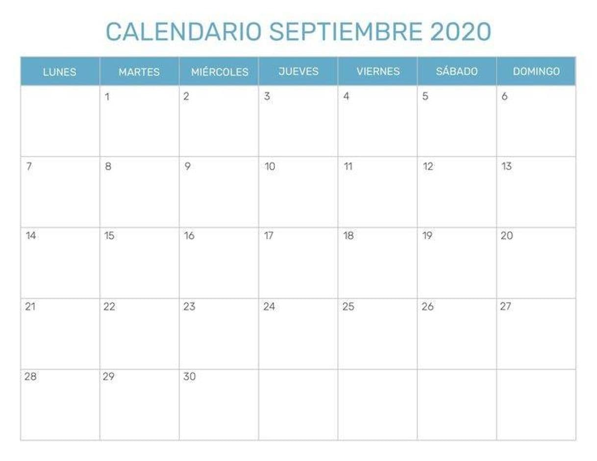 Fashion Calendario septiembre 