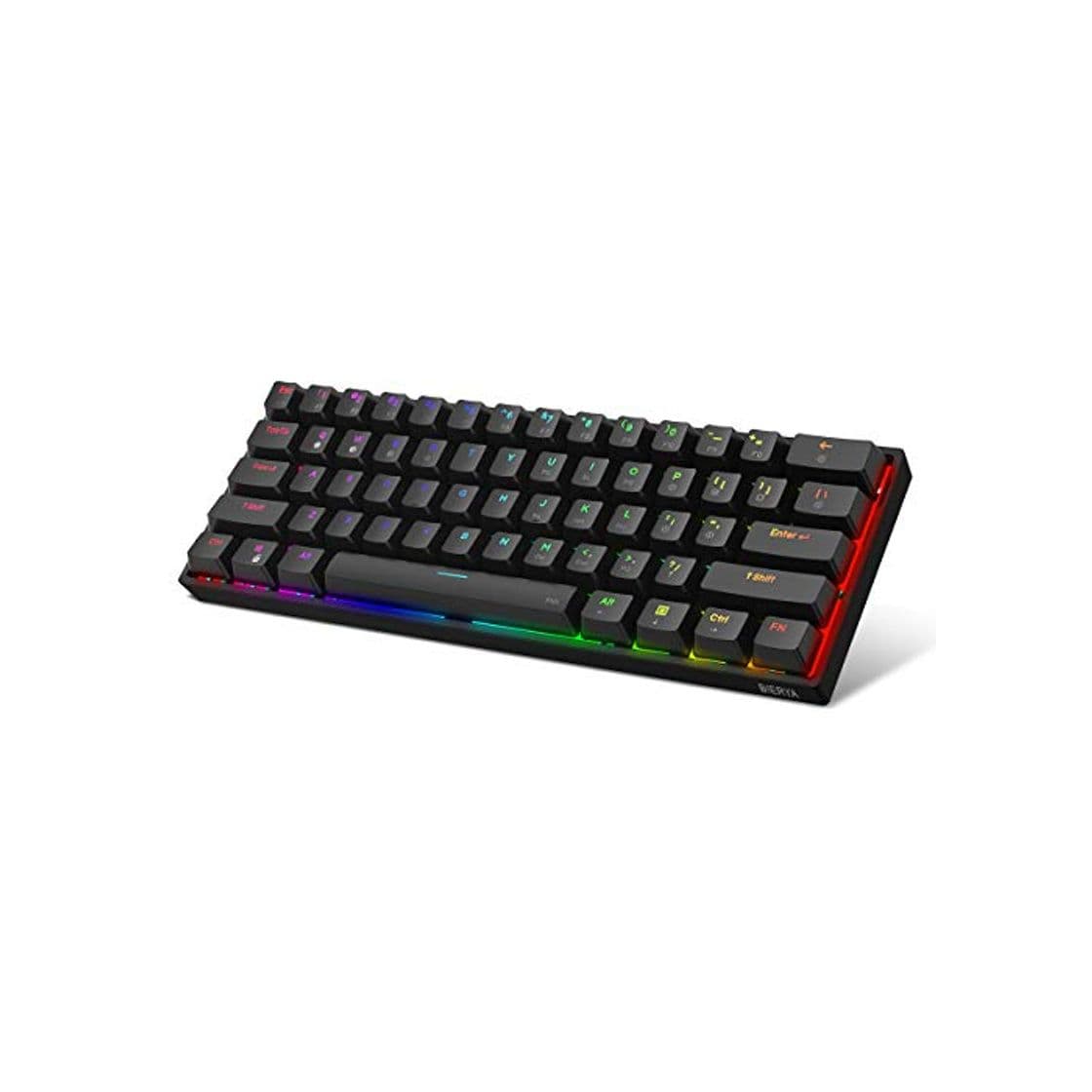 Producto DK61E 60% Teclado mecánico para juegos, Teclado PBT con cable retroiluminado RGB