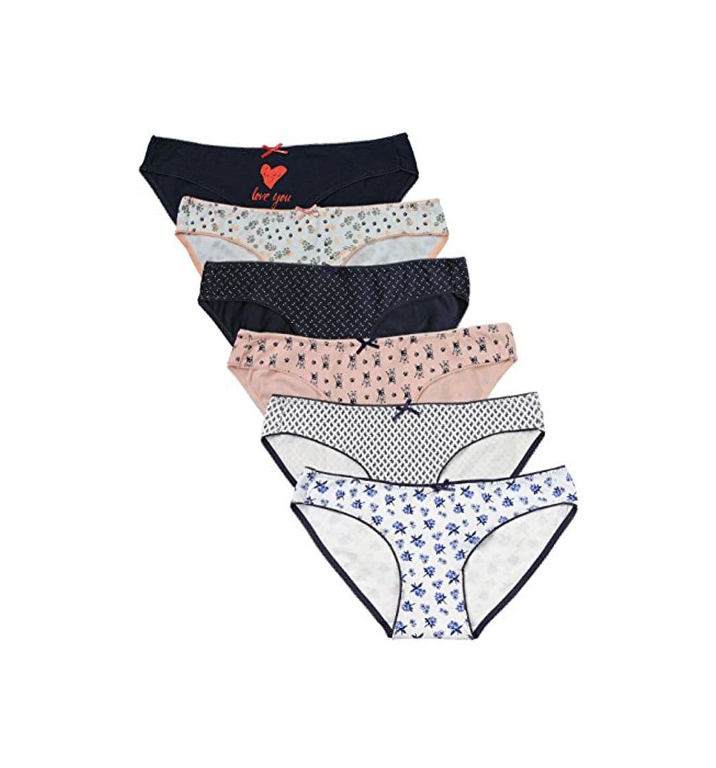 Moda ABClothing 6 Pack Hipster Cotton Panties