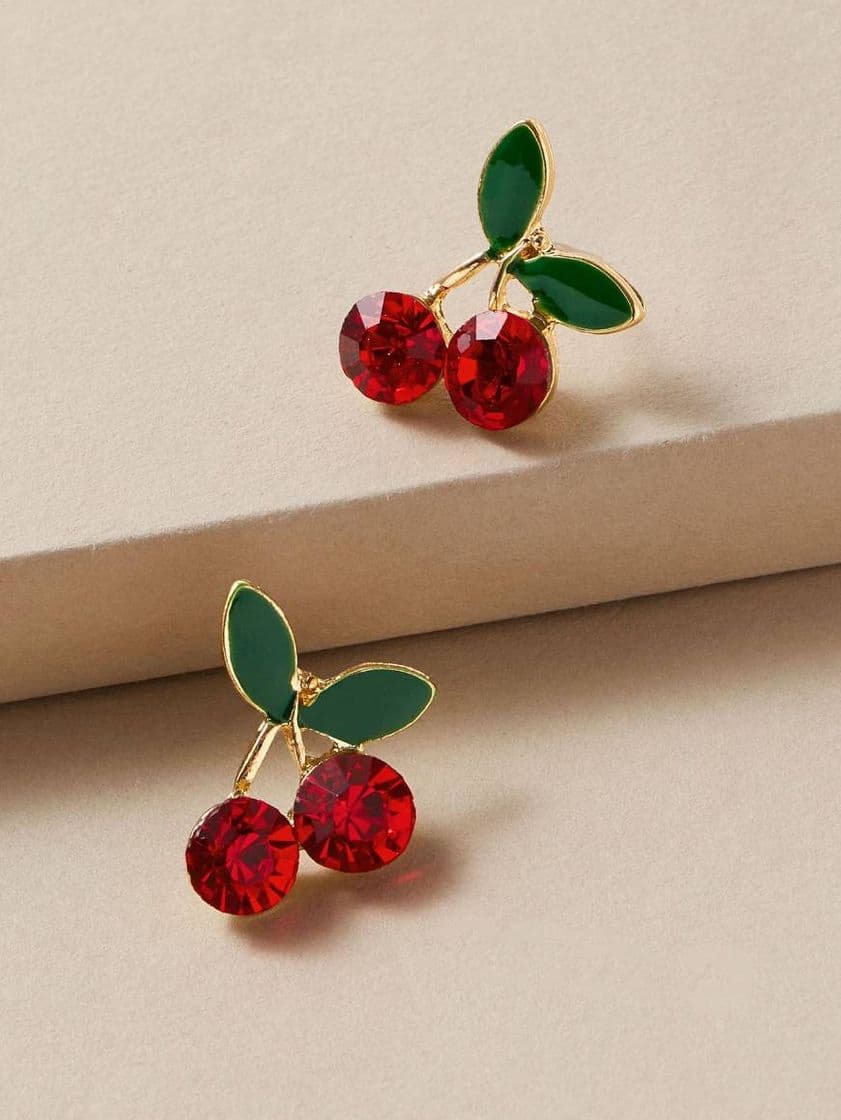 Moda Aretes broquel de cerezas🍒❤️