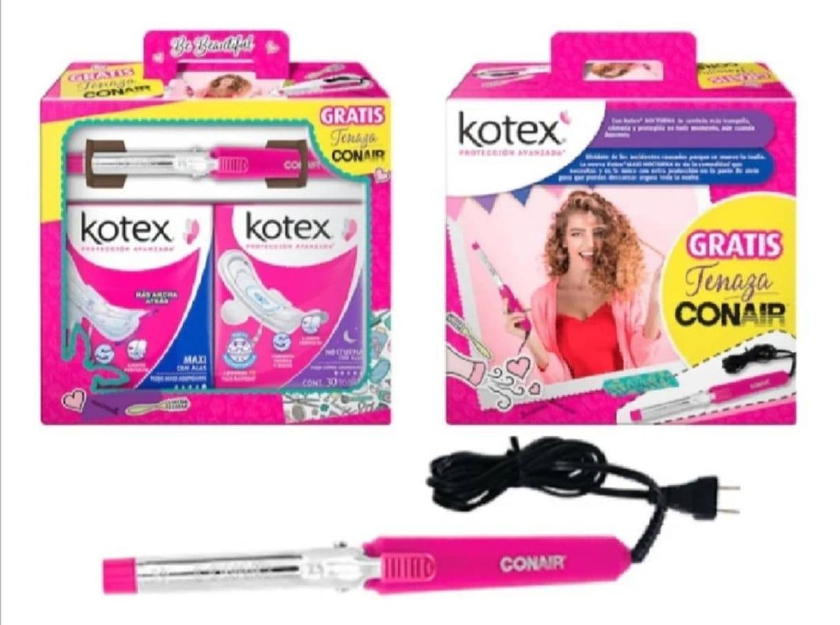 Moda 💠30 Kotex Nocturna + 20 Kotex Maxi + Tenaza Rizadora Conair