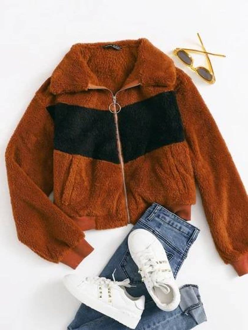 Fashion 💠chaqueta teddy 