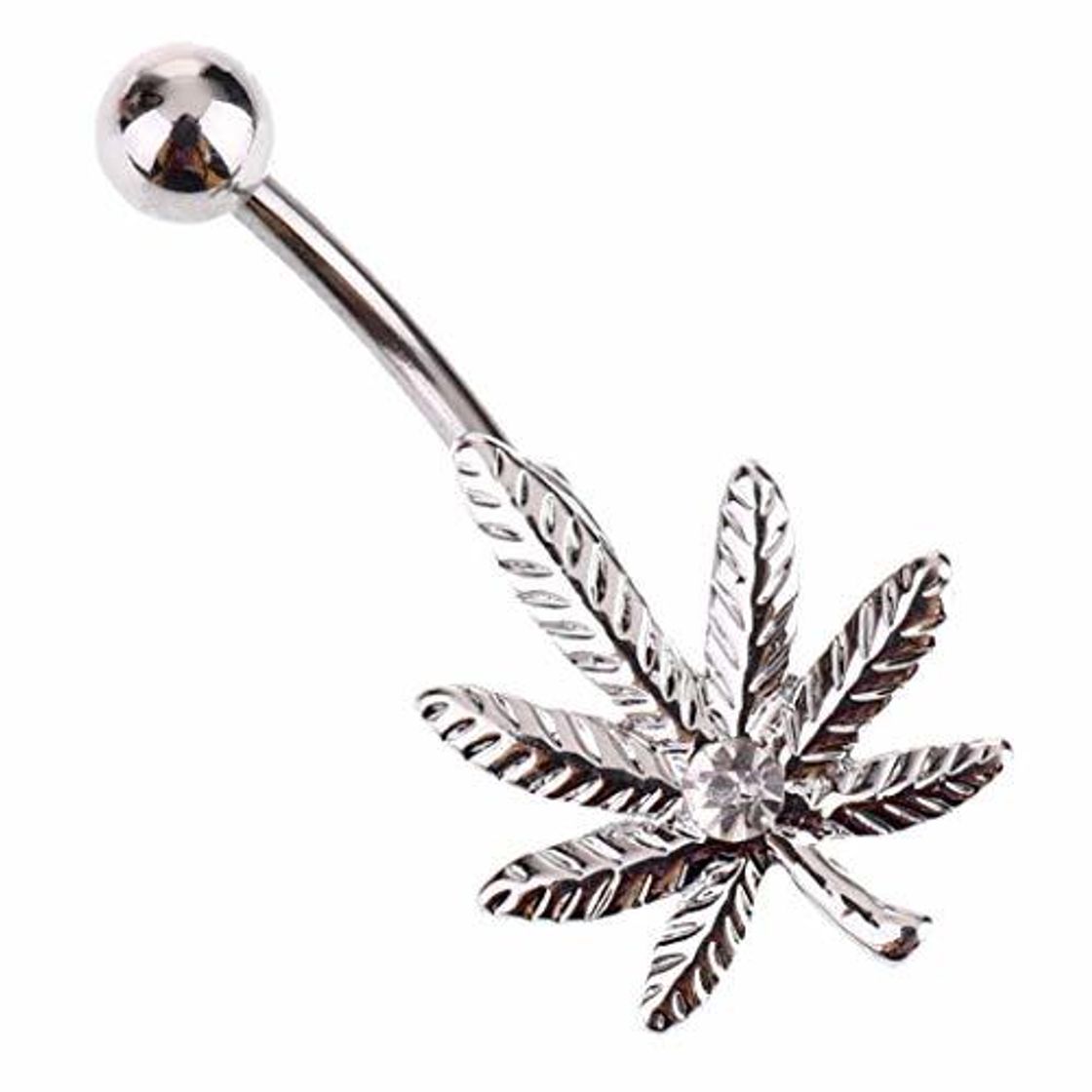 Fashion Tirdds Nuevo Diseño Hoja de Arce Ombligo Piercing Ombligo Marihuana Botón Piercing