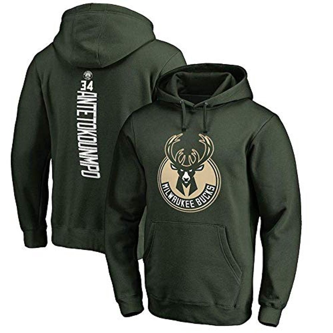 Moda QIXUN Sudadera con Capucha NBA Sudadera con Capucha Milwaukee Bucks Giannis Antetokounmpo Basketball Fan