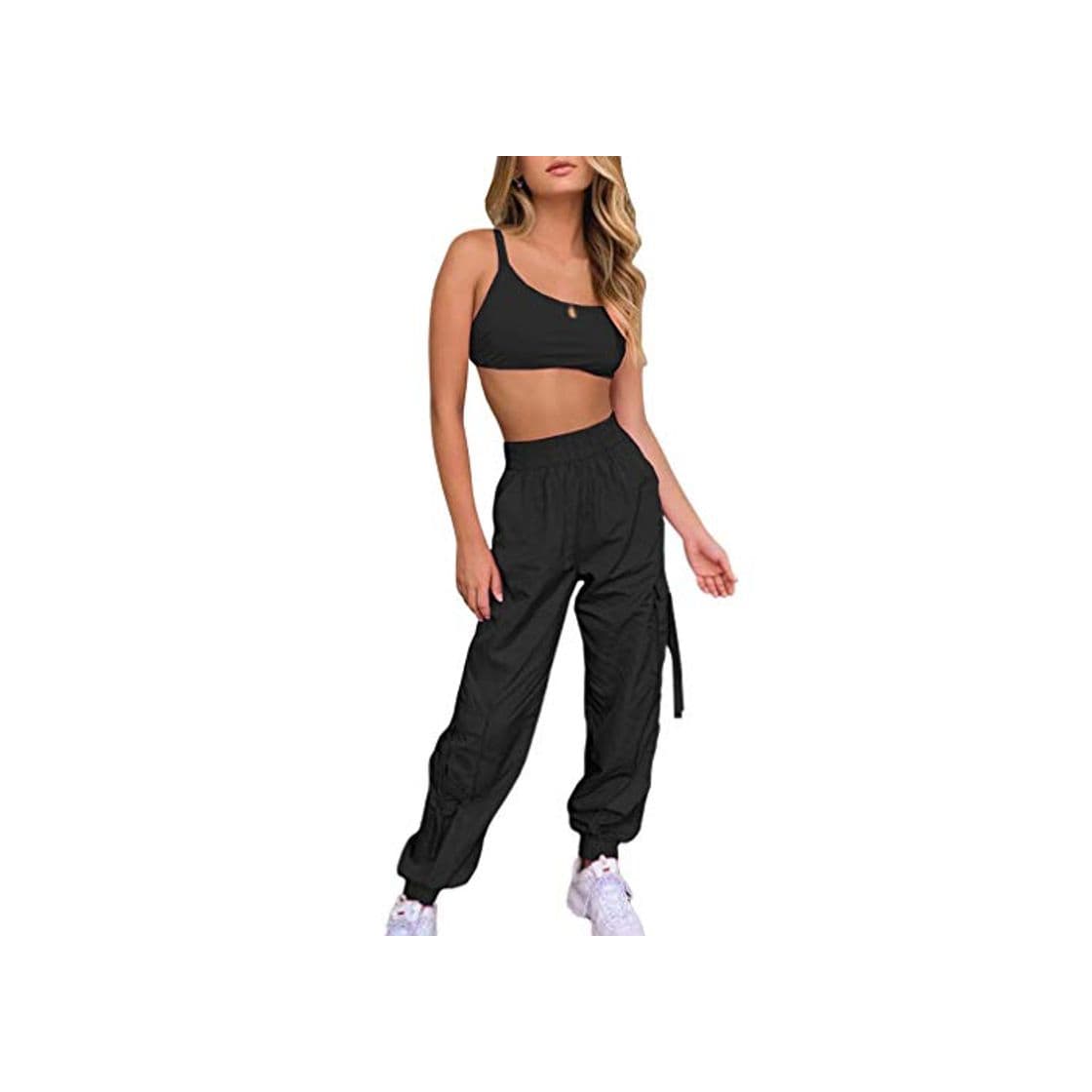 Fashion Yying Juego de Dos Piezas en Color Rosa Caramelo Conjunto de Top y Pantalones a Juego de Mujeres Conjunto de Joggers y Conjunto de Mujeres Traje Rosado Top de Joggers y Joggers