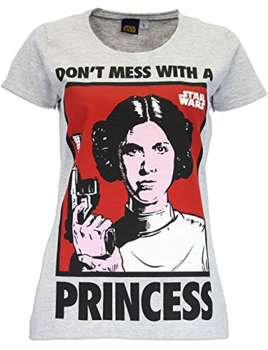 Fashion Star Wars – Princesa Leia – Camiseta de manga corta – Mujer gris XXL