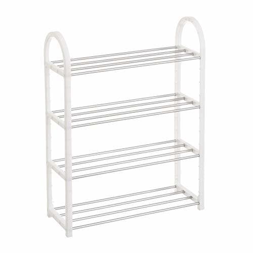 Product Mueble Zapatero de 4 baldas de plástico Blanco Moderno para Dormitorio Basic