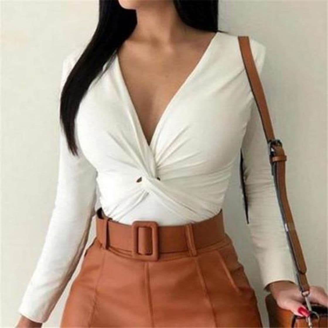 Fashion Fashbecome Blouse Long Sleeve Elegant Office Ladies