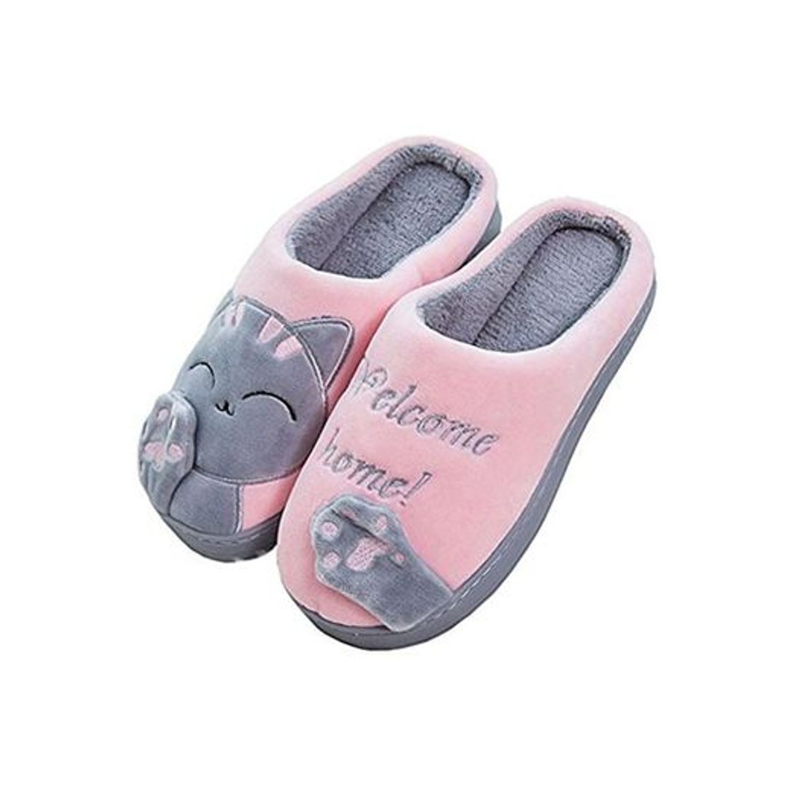 Producto Cliont Zapatillas de Gato Lindo Zapatillas de Invierno de Interior Zapatos Antideslizantes Mujeres y Hombres