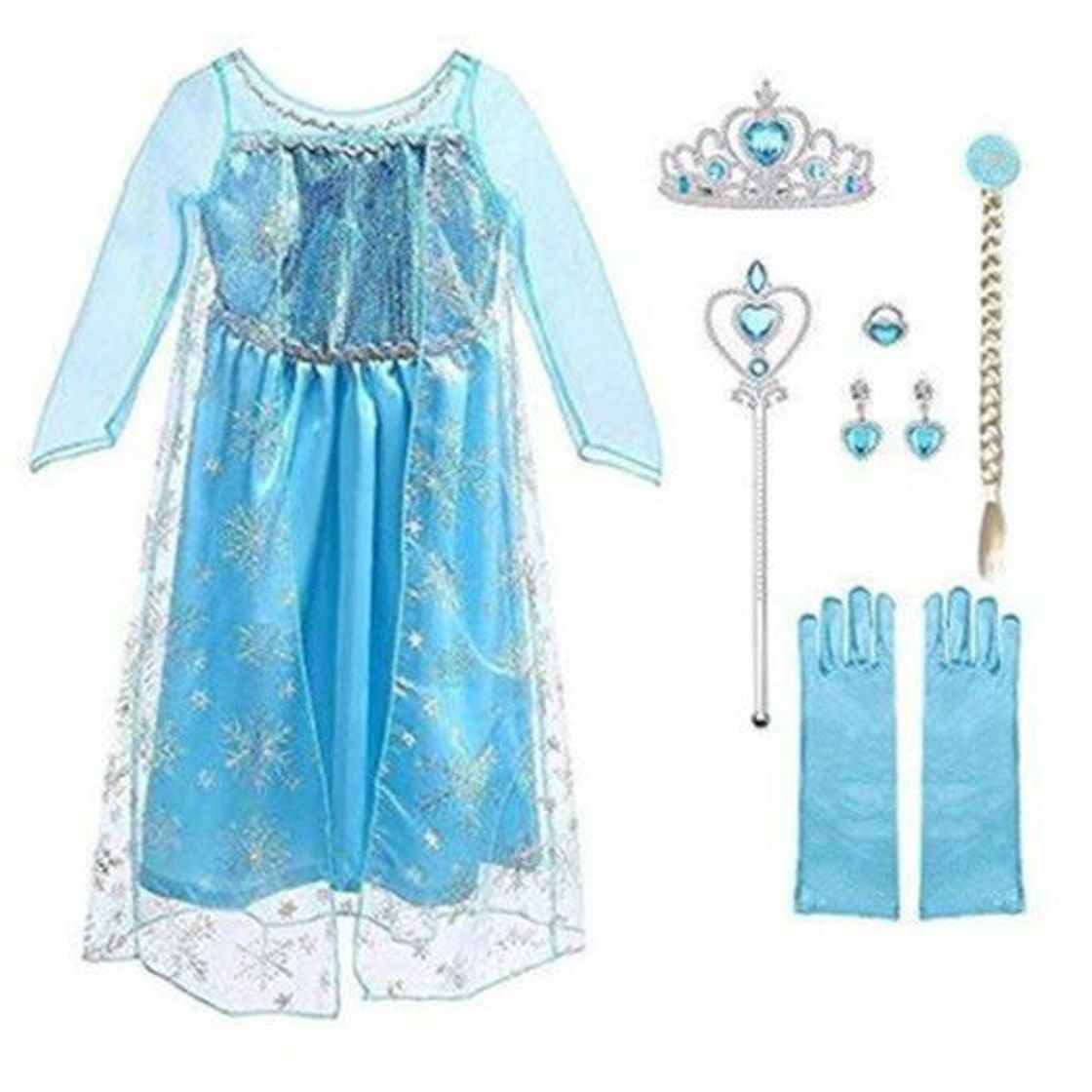 Moda URAQT Vestido de Princesa Elsa, Reina Frozen Disfraz Elsa Vestido Infantil Niñas