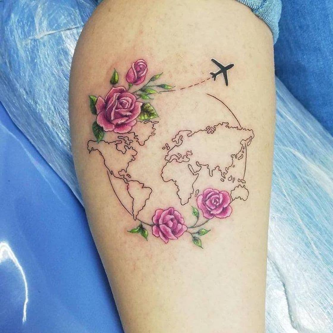 Fashion Tatuagem Mapa Mundi 