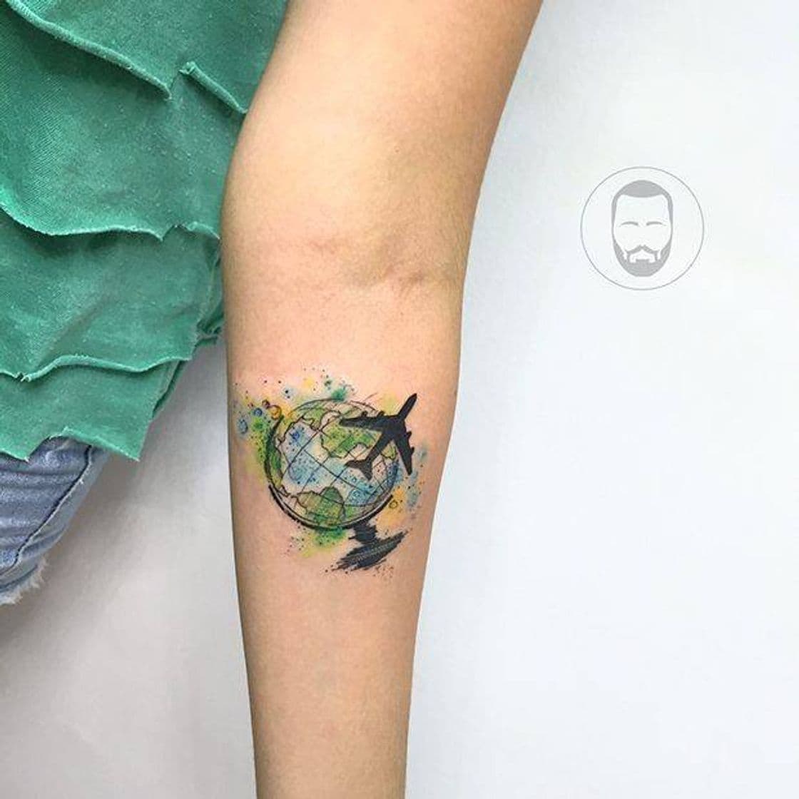 Fashion Tatuagem de Globo Terrestre