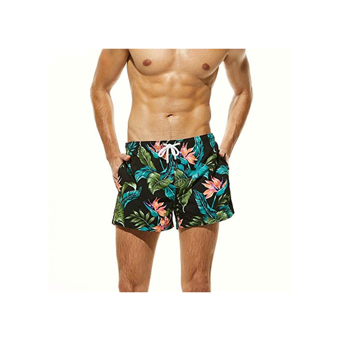 Fashion Shorts de playa para hombre Nórdica estilo de los hombres Impresión Rápida Bañador de natación troncos secos corto ocasional Salón Pantalones cortos for correr gimnasia Pantalones cortos Shorts de pla