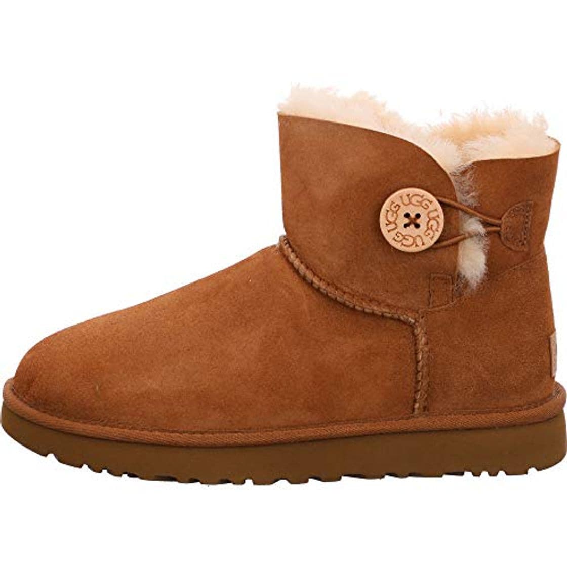 Moda UGG Mini Bailey Button II 1016422 - Botas cortas para mujerr, Marrón