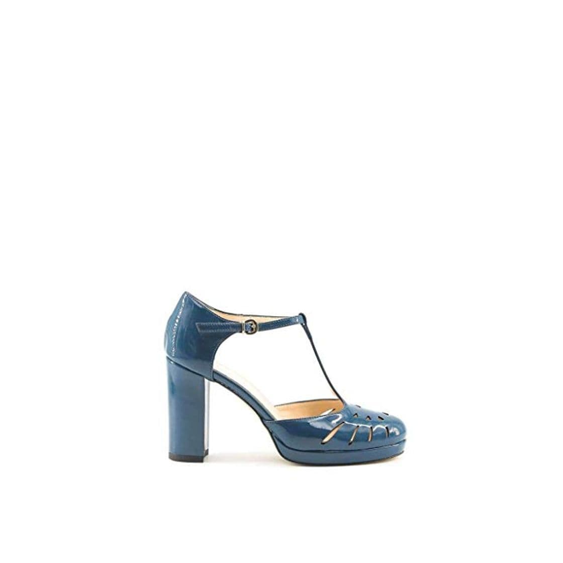 Moda Made in Italia Mujer Sefora Pumps Zapatos de Tacón Cuero Azul 36 EU