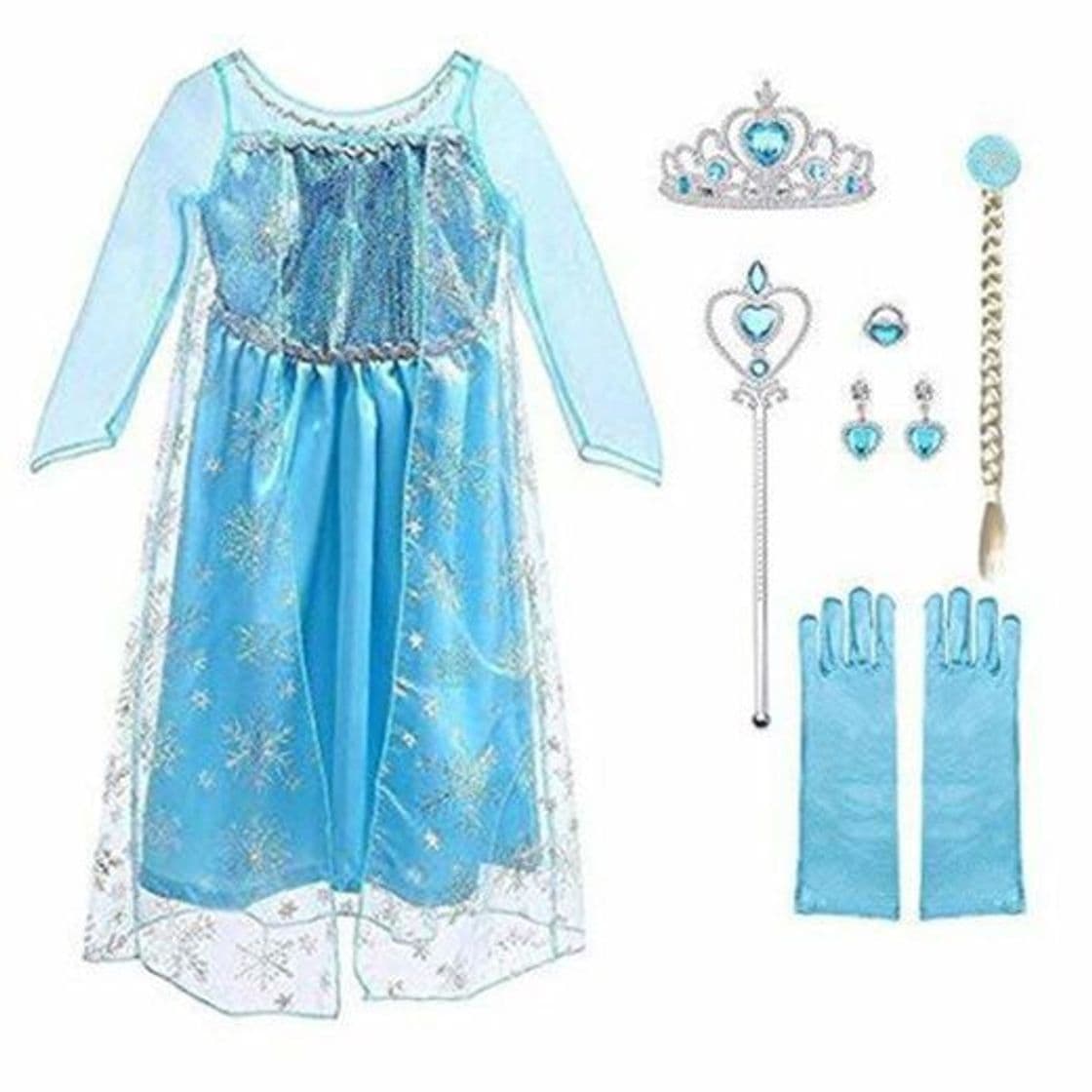 Fashion URAQT Vestido de Princesa Elsa, Reina Frozen Disfraz Elsa Vestido Infantil Niñas